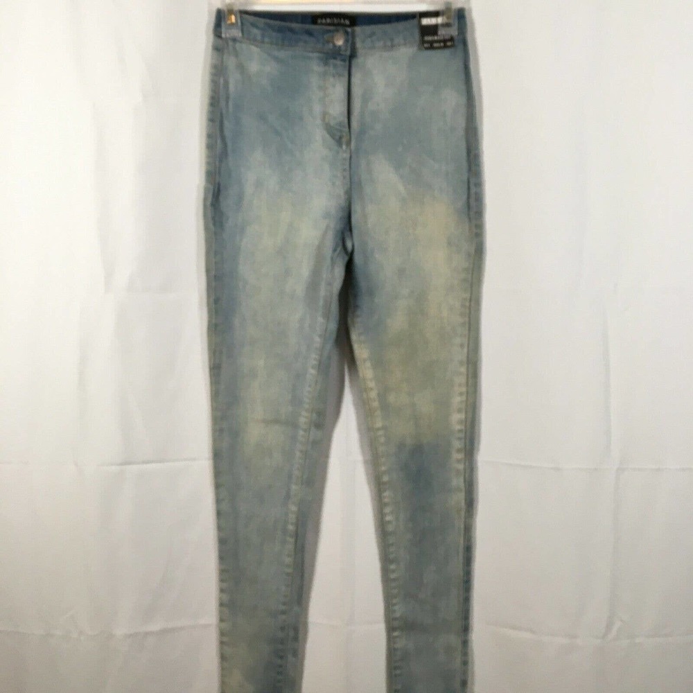 NWT Parisian Jeans Womens Sz 4 Light Wash High Rise Skinny Zipper